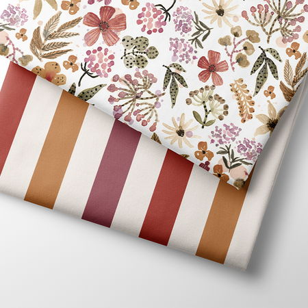 Reststück 45 cm - Fairtrade Biojersey Pink Flowers (GOTS)