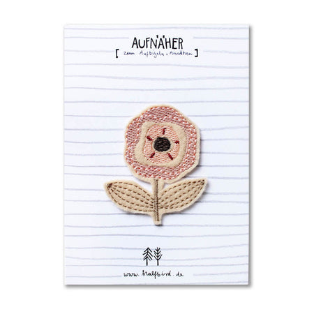 Bügelpatch "Mohnblume pastell"