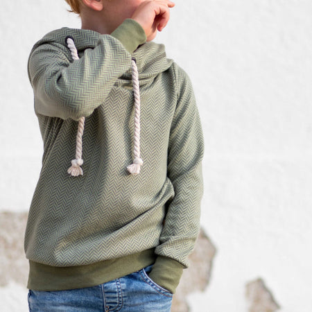 Fairtrade Bio Jacquard Fischgrät Moos (GOTS)