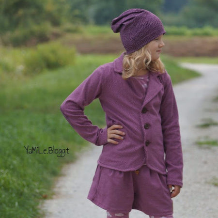 Fairtrade Bio Jacquard Fischgrät pflaume (GOTS)