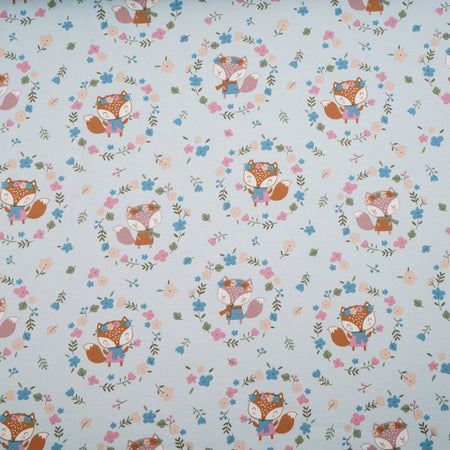 Fairtrade Biojersey Liese und Lotte blau (GOTS)