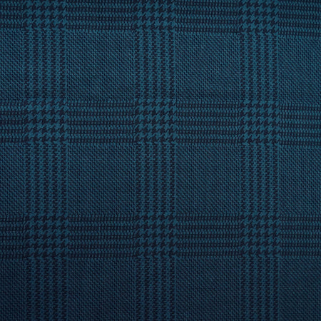 Reststück 41 cm - Fairtrade Bio Jacquard Glen Check Petrol (GOTS)