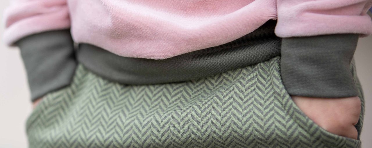 Bündchenabschluss aus Bio Bündchen Khaki