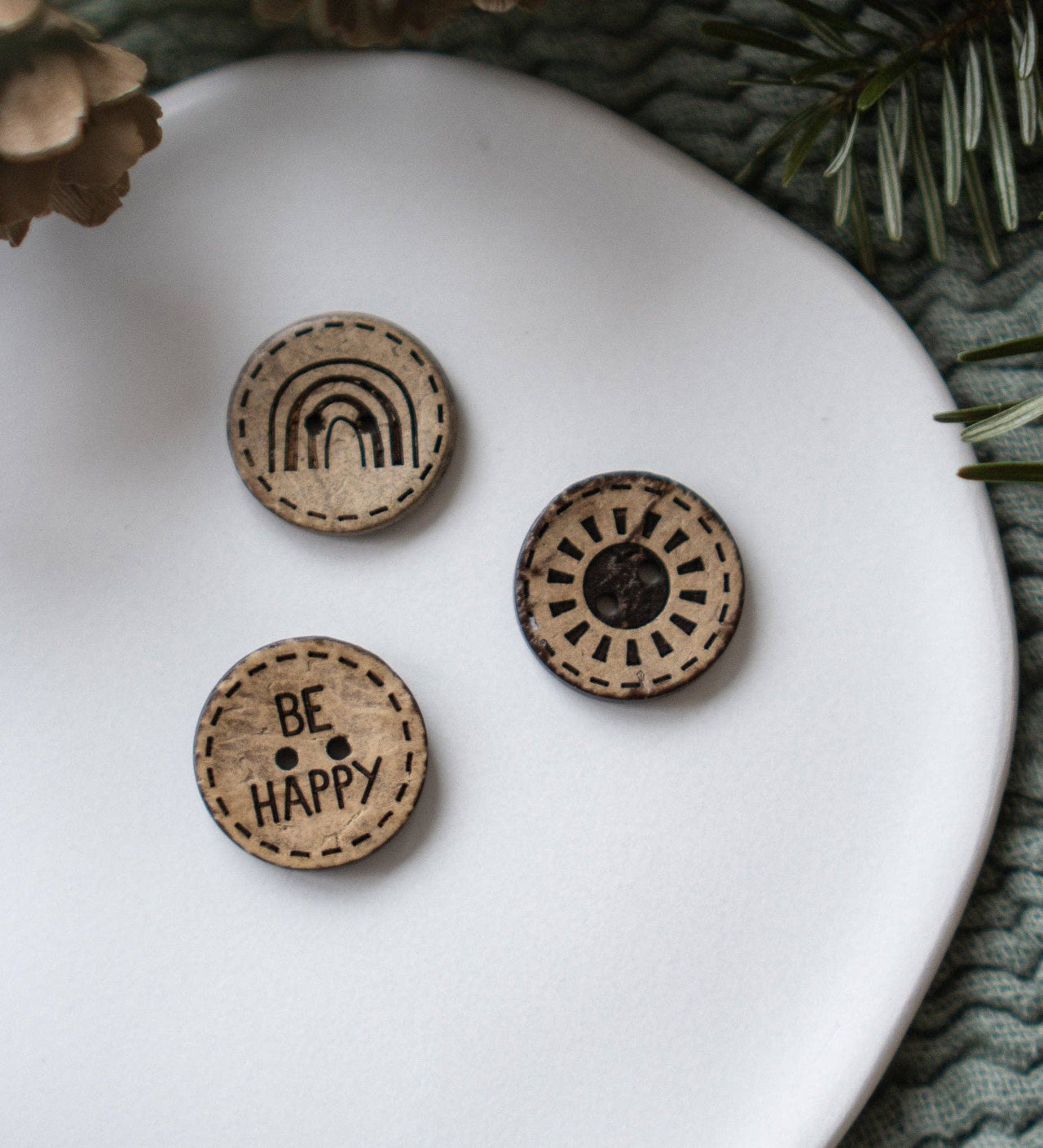 Kokosknöpfe *Regenbogen* 20 mm - 3 Stück