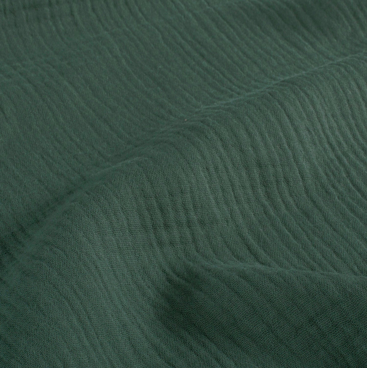 Fairtrade Bio Baumwollmusselin dunkelgrün (GOTS)
