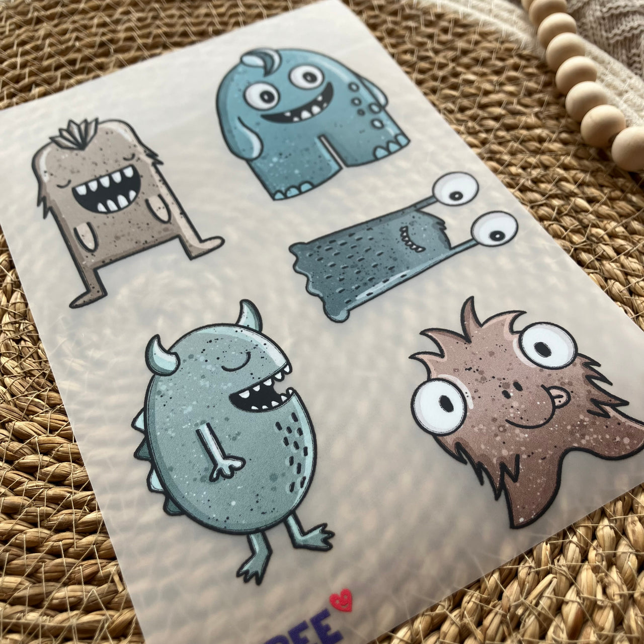 Feuille d'images à repasser - Petits monstres