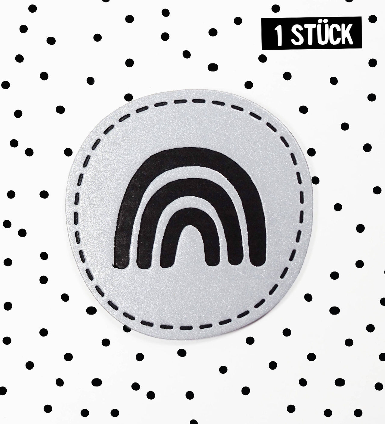 Reflektorlabel -  Regenbogen / Rund *Iron-On*