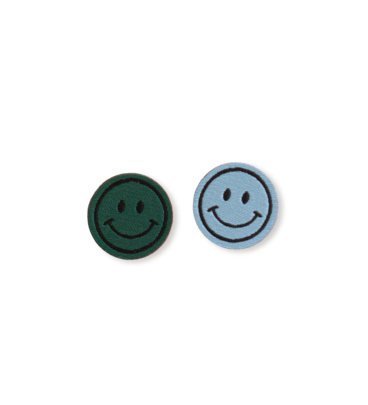 Patch - mini smile - 2er Pack - Dunkelgrün/Blau *iron-on*