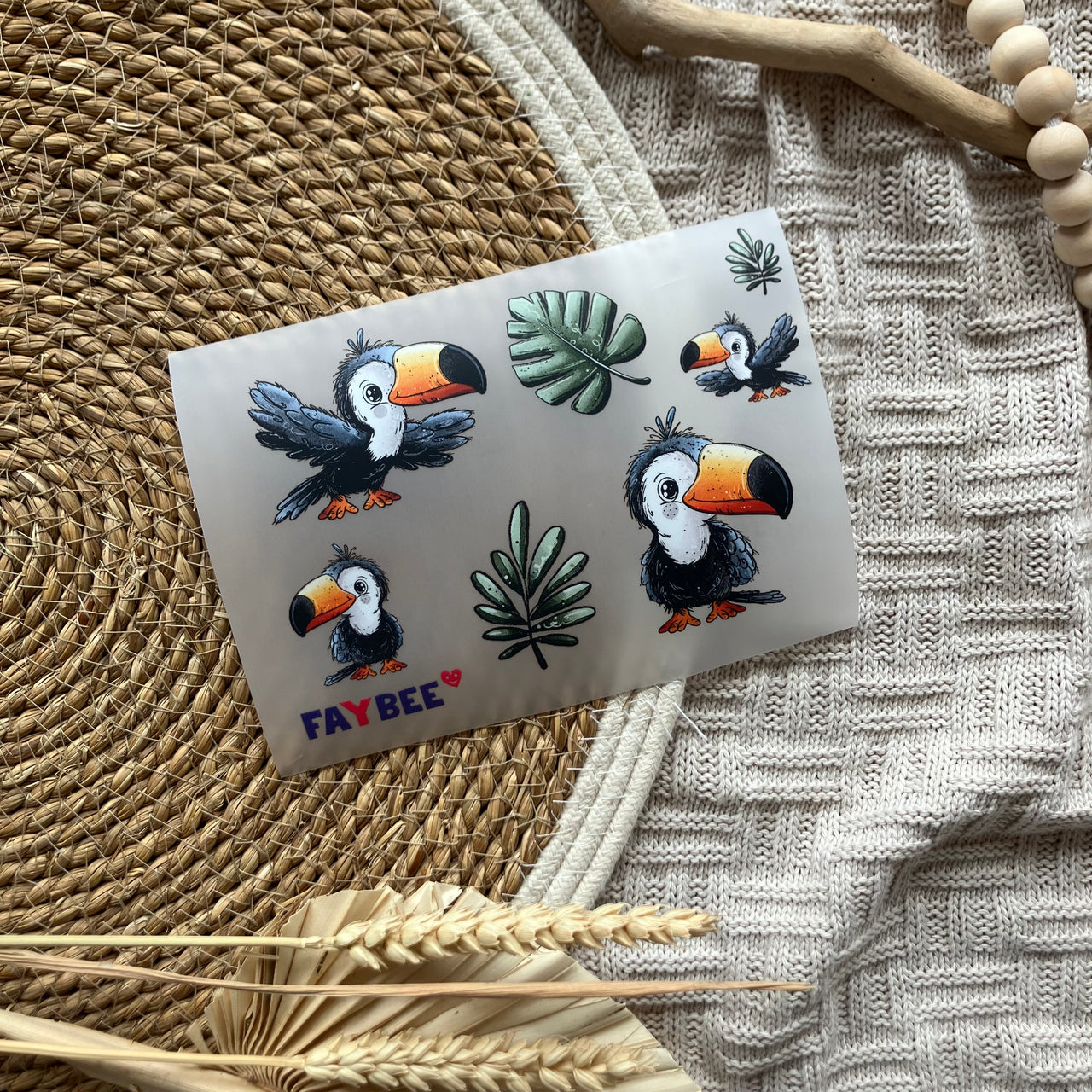 Feuille de décalcomanies A6 - Toucan