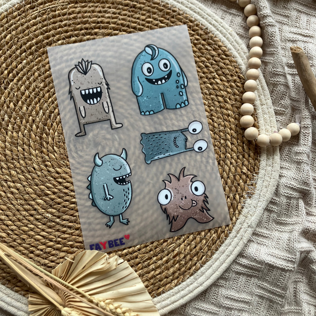 Feuille d'images à repasser - Petits monstres