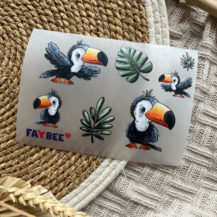 Buegelbild Bogen A6 Tukan._Biostoffe_kaufen_bei_Faybee_in_Zueich