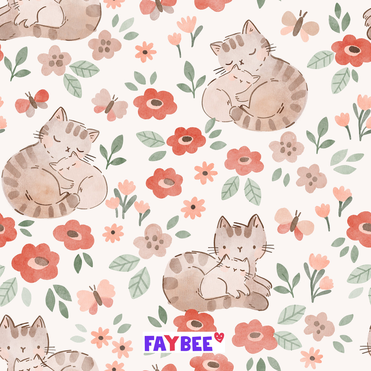 Fairtrade Bio French Terry Kätzchenliebe (GOTS)