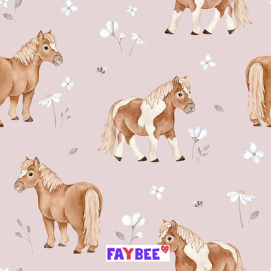 Fairtrade Bio French Terry kleine Ponies (GOTS)