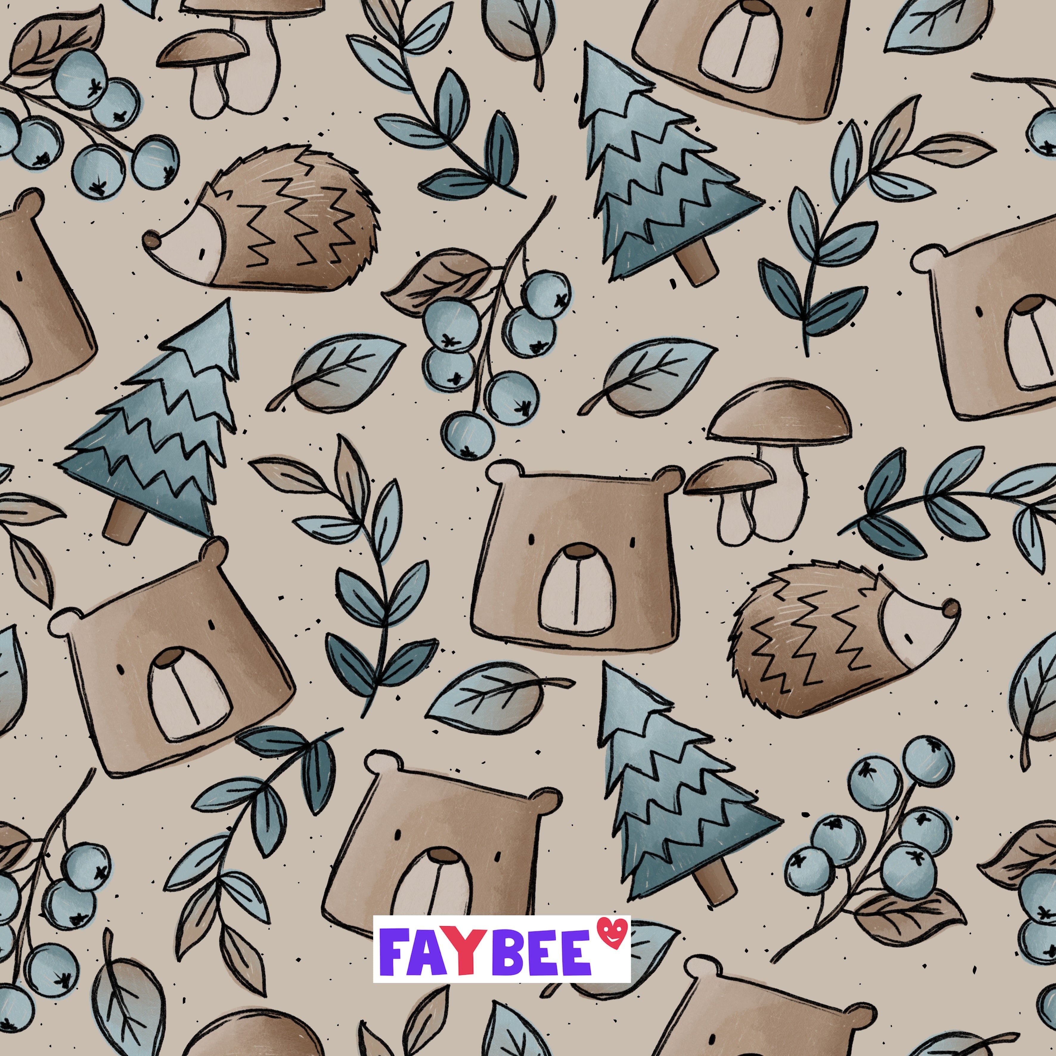 Reststück 70cm - Fairtrade Biojersey Waldfreunde