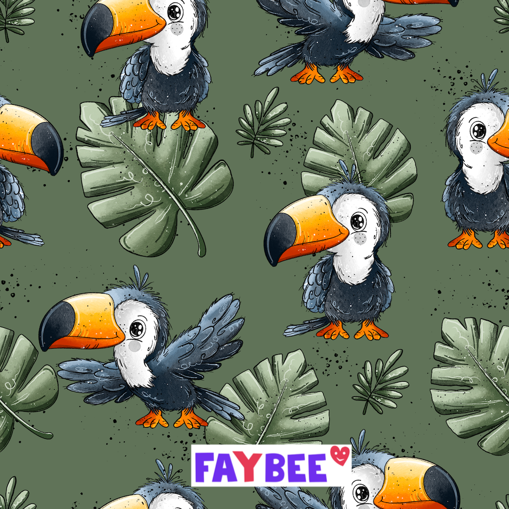 PROCHAINEMENT DISPONIBLE : Tissu Biojersey Fairtrade Toucan (GOTS)