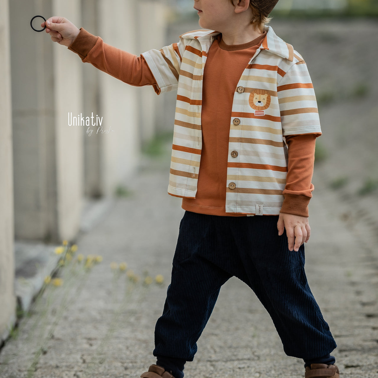 Fairtrade Biojersey Löwenstreifen (GOTS)