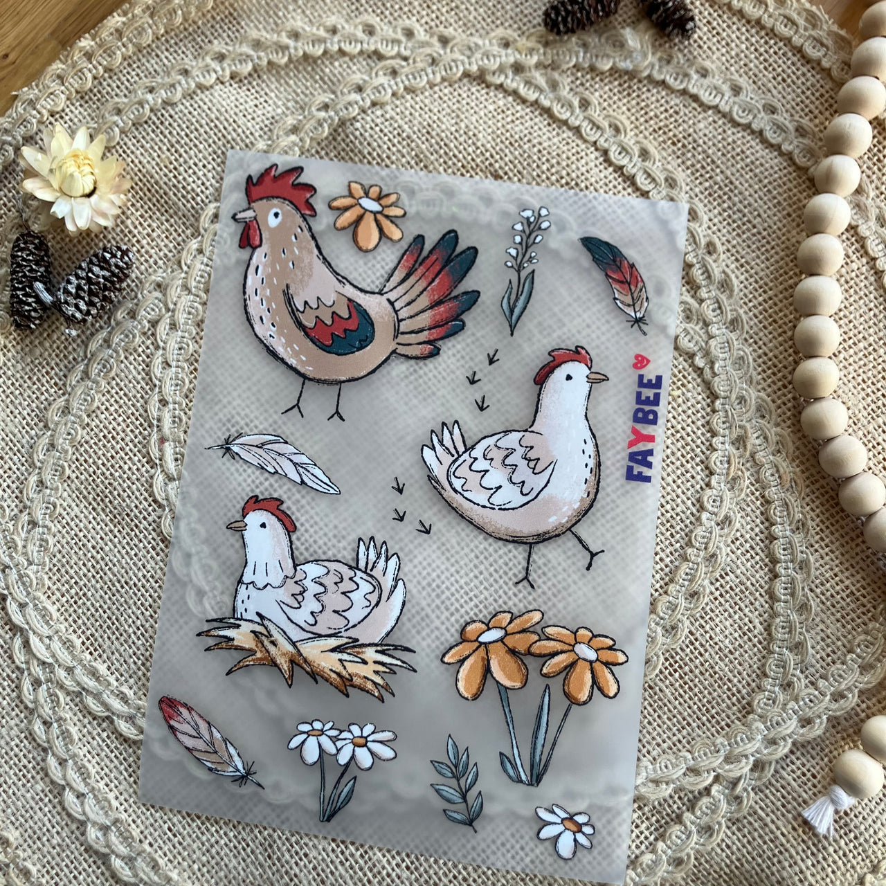 Bügelbilderbogen Hühnertag