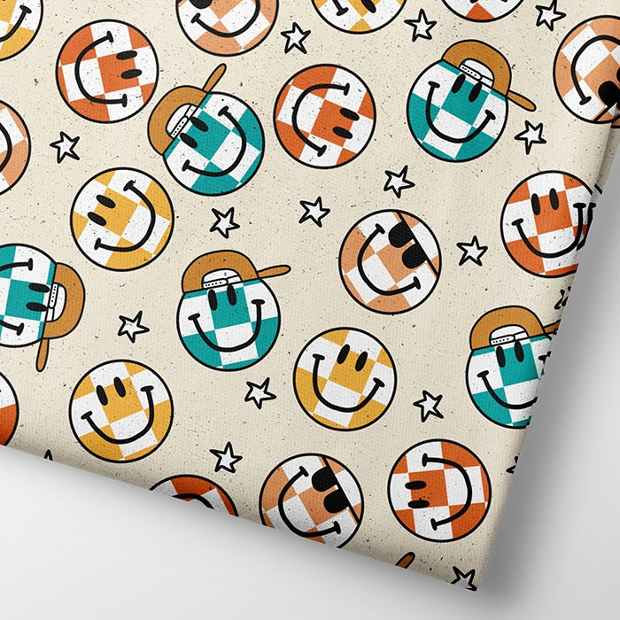 PROCHAINEMENT : Fairtrade Bio French Terry Checker Smiles (GOTS)