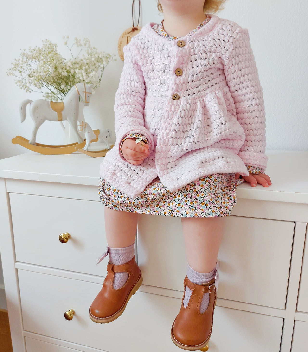 Fairtrade Bio Sommerstrick Bubbles Zartrosa