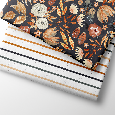 Fairtrade Biojersey Autumn bouquet anthrazit (GOTS)
