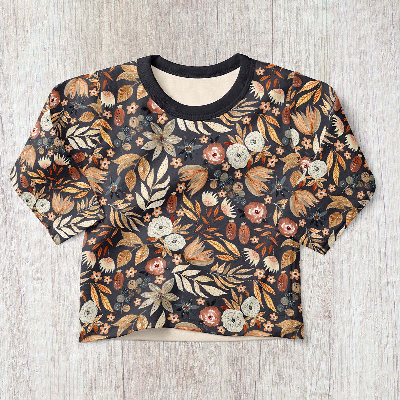 Fairtrade Bio French Terry Autumn bouquet anthrazit (GOTS)