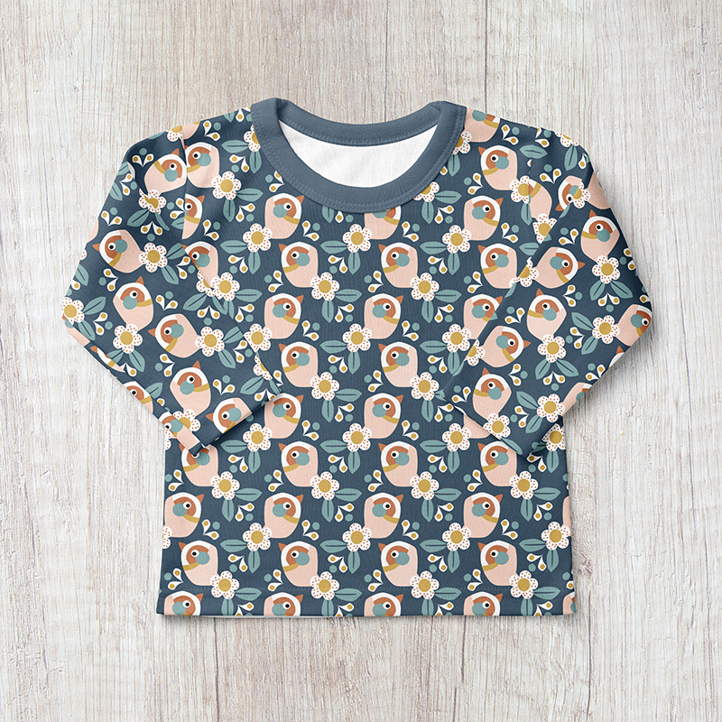 Reststück 38 cm - Fairtrade Bio French Terry Paradiesvogel (GOTS)