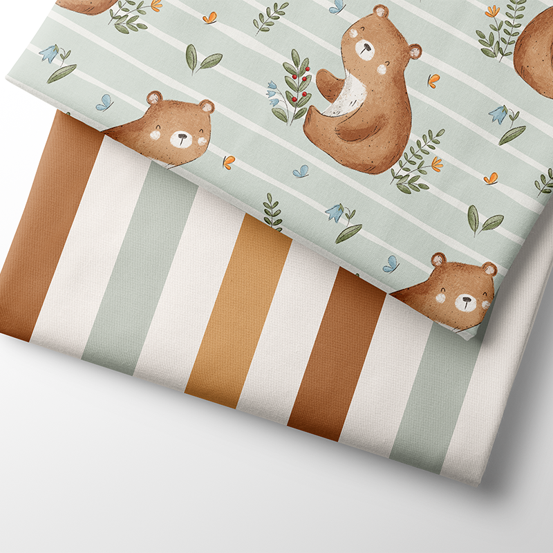 Reststück 39cm - Fairtrade Biojersey kleiner Bär (GOTS)