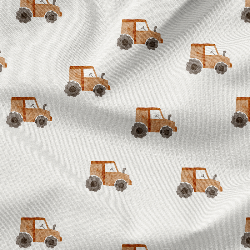 Jersey bio équitable avec tracteurs rouges (GOTS)