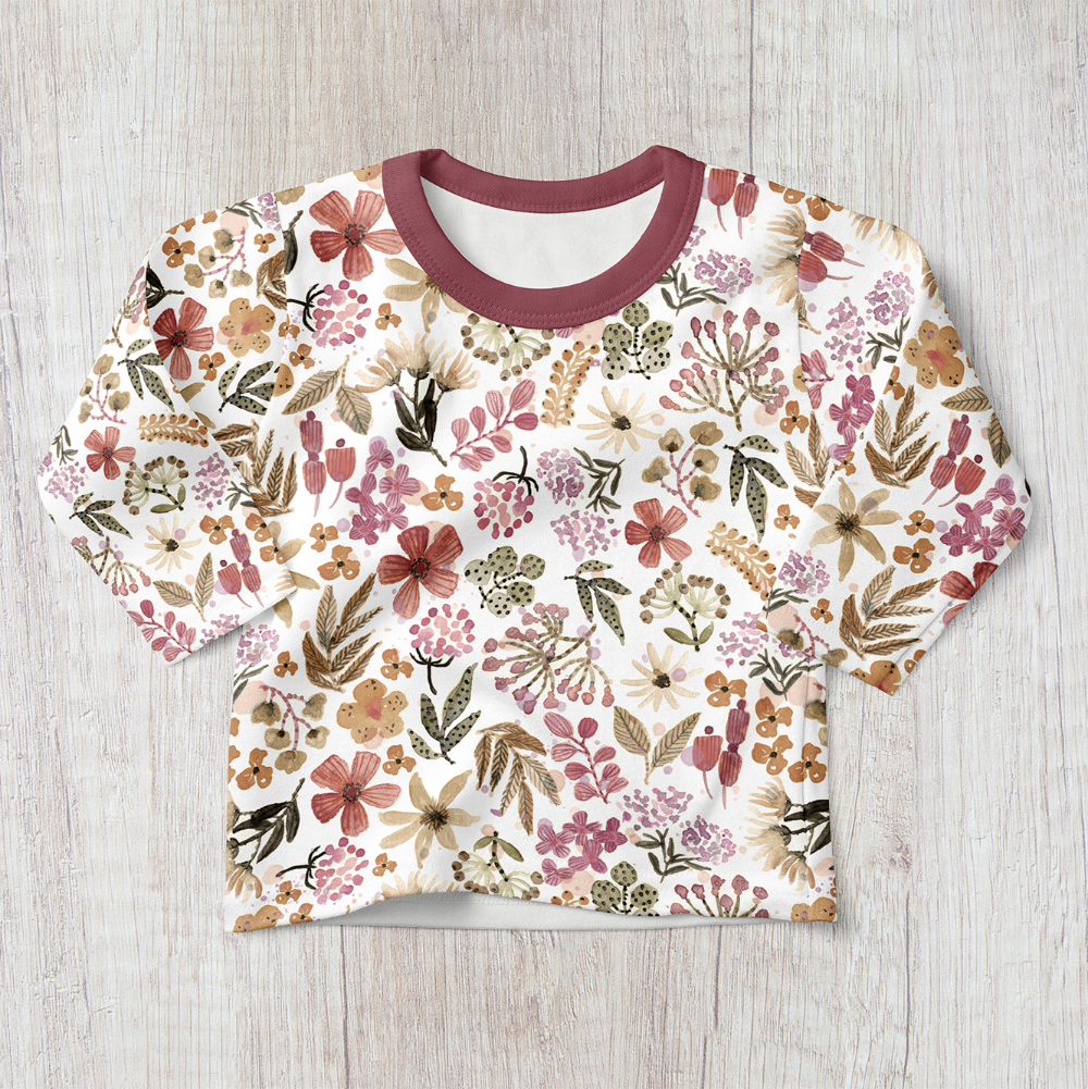 PROCHAINEMENT French Terry Bio Équitable Fleurs roses (GOTS)