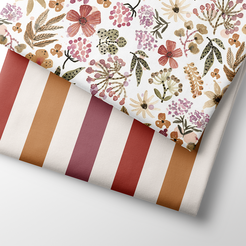 Coupon de 45 cm - Jersey bio Fairtrade Fleurs roses (GOTS)