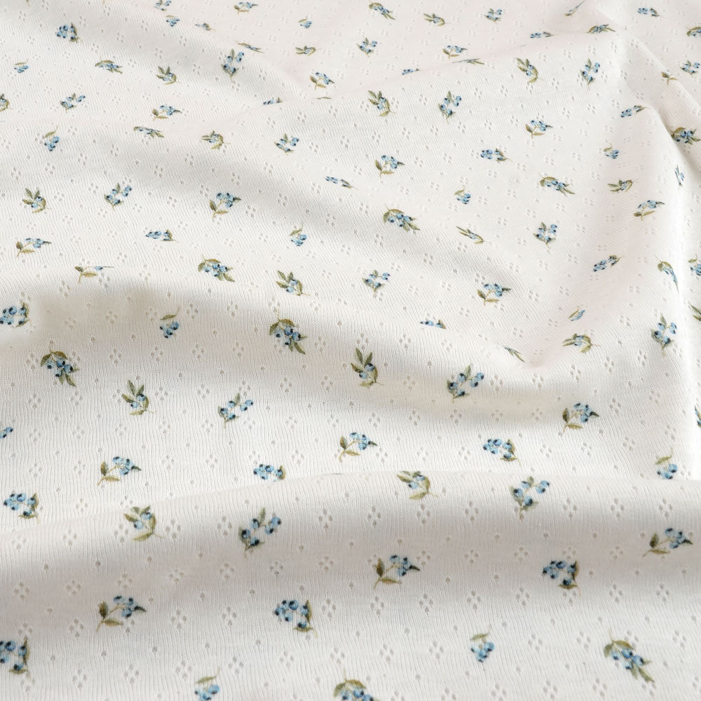Bio Pointelle Jersey - Blueberries