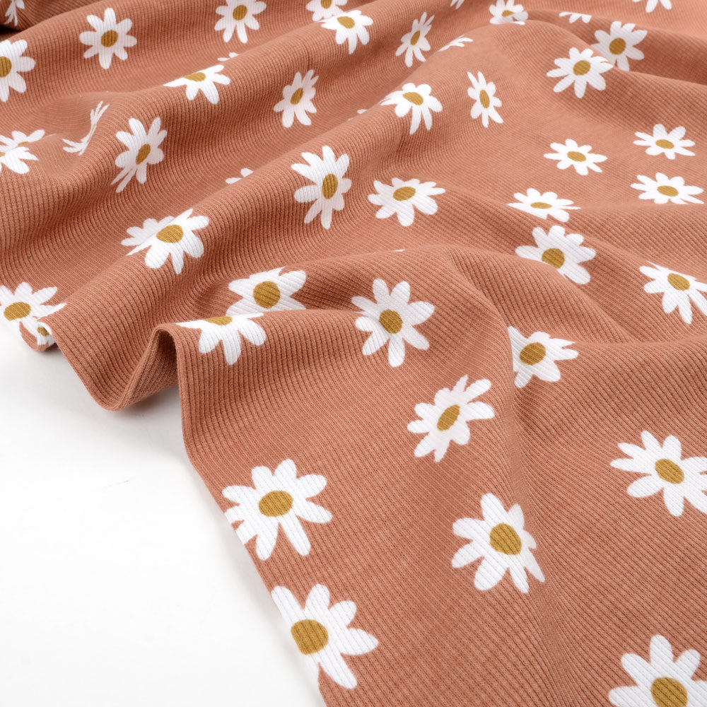 Bio Rib Jersey Daisy clay