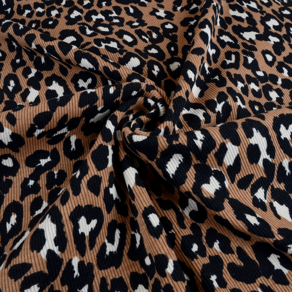 Fairtrade Bio Rib Jersey Leo sandstorm/sand