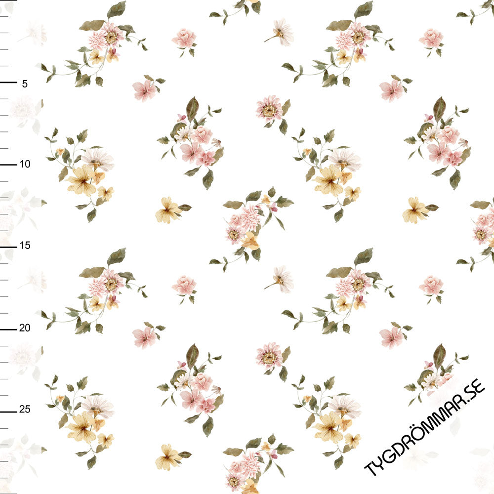 Jersey côtelé bio équitable à jolis motifs floraux