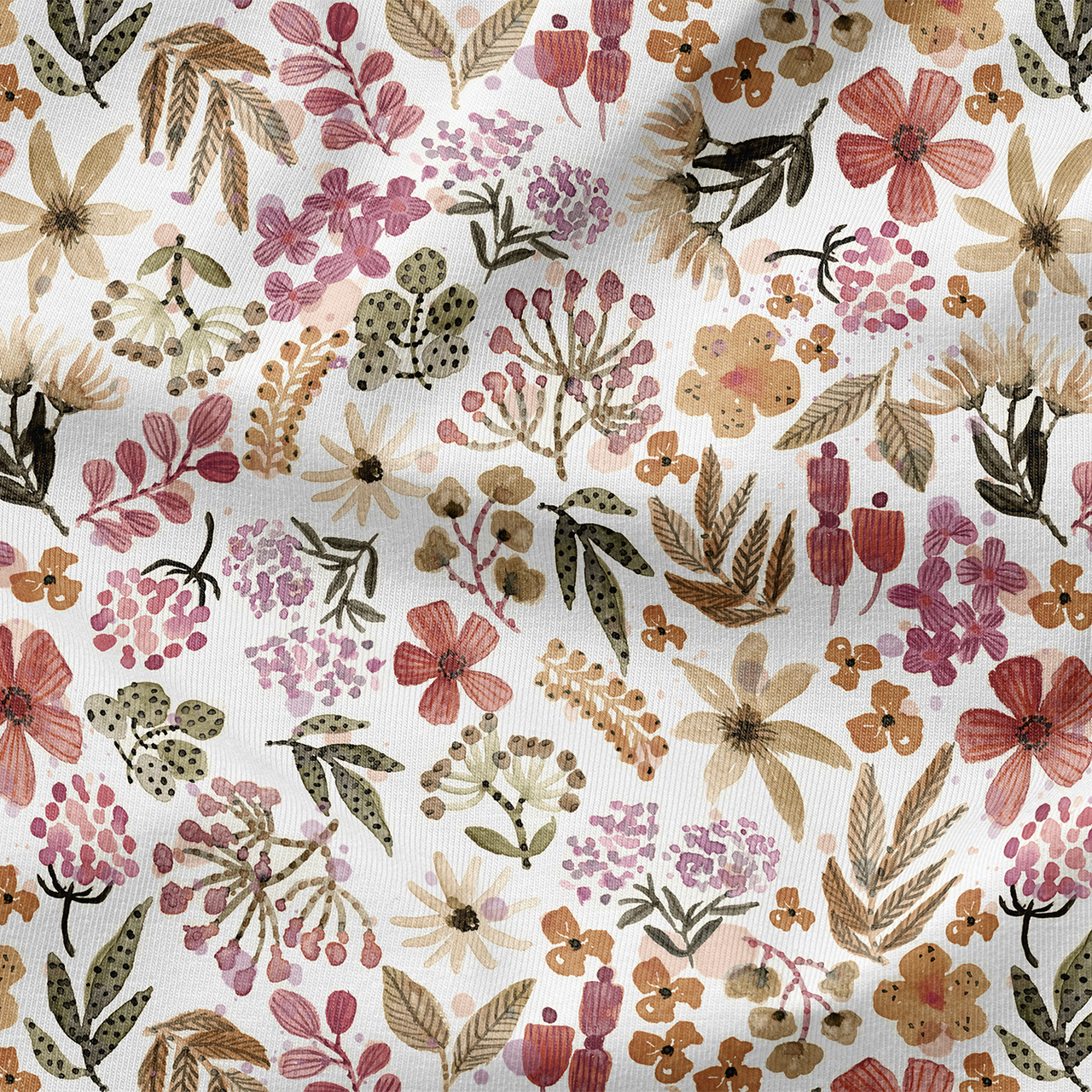 Coupon de 45 cm - Jersey bio Fairtrade Fleurs roses (GOTS)