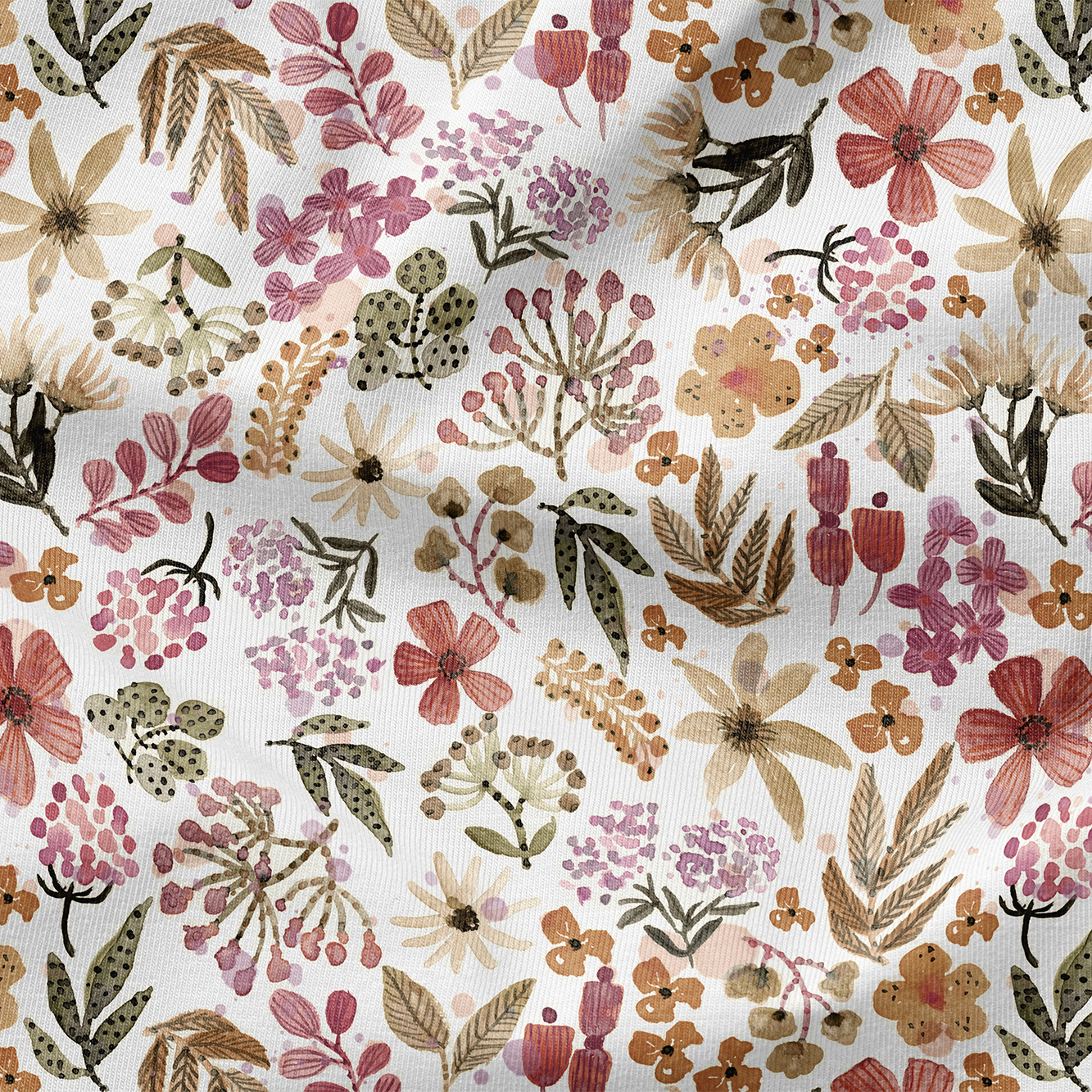 PROCHAINEMENT French Terry Bio Équitable Fleurs roses (GOTS)