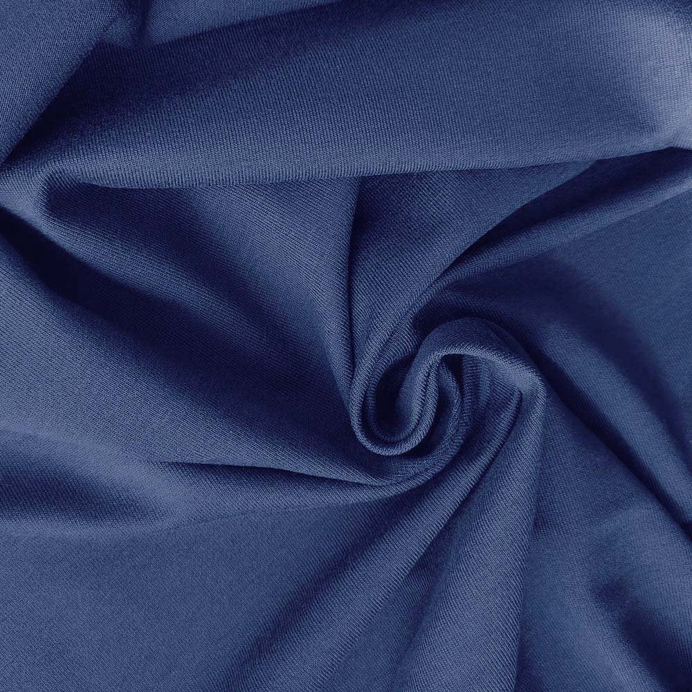 Jersey de bambou biologique issu du commerce équitable, bleu Chine