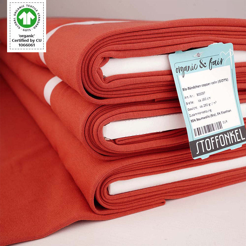 Fairtrade Bio Bündchen uni Copper Coin (GOTS)
