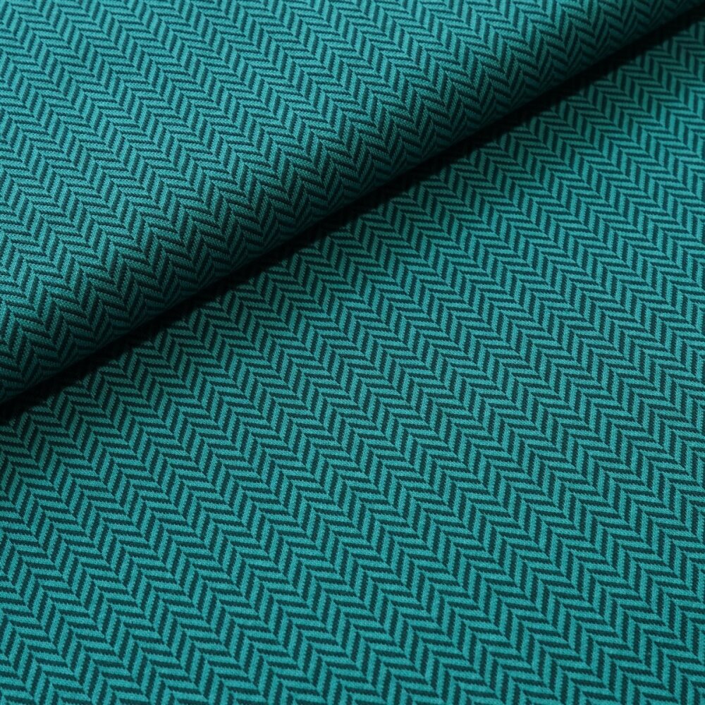 Fairtrade Bio Jacquard Fischgrät smaragd (GOTS)