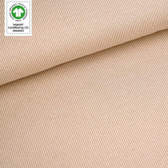 Fairtrade Bio Jacquard Rippenmuster sand (GOTS)