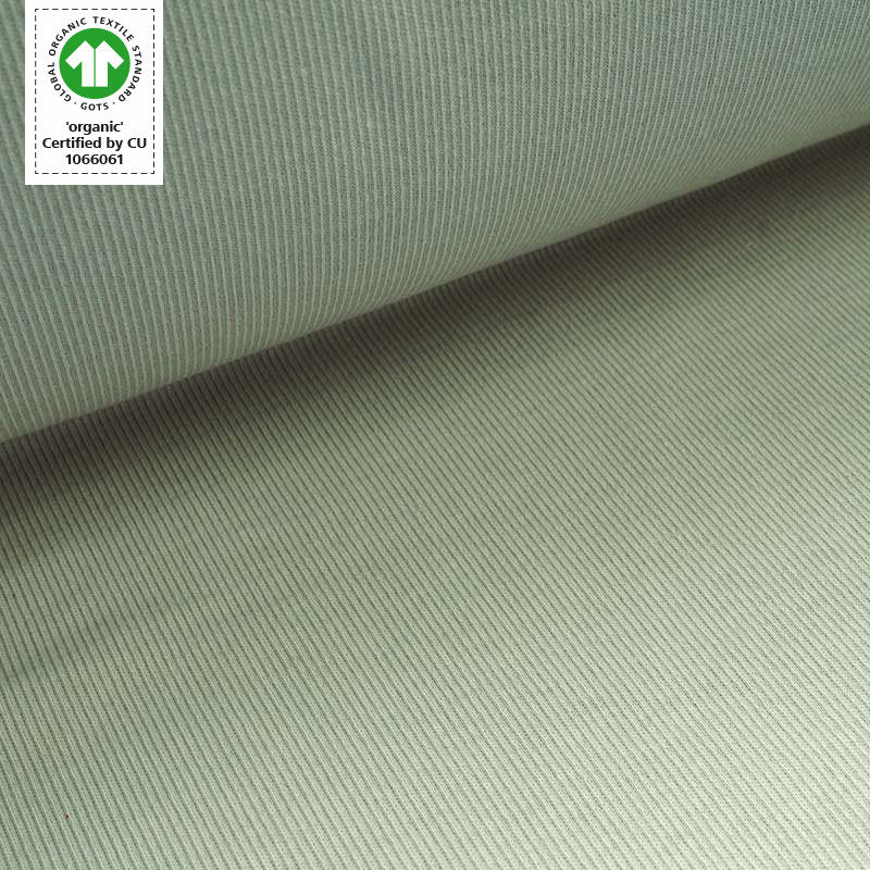 Fairtrade Bio Jacquard Rippenmuster silver green (GOTS)