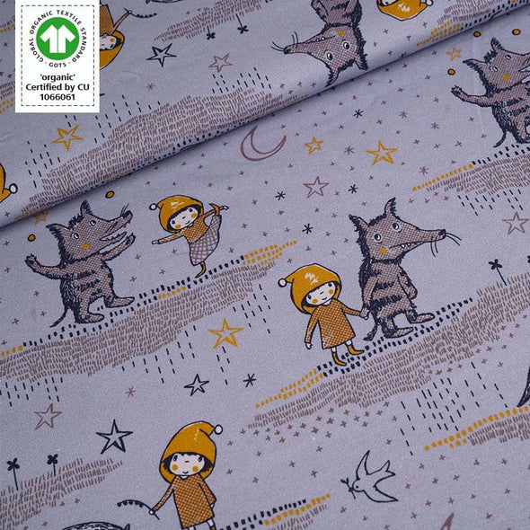 Fairtrade Biojersey "Wolf bei Nacht" (GOTS)