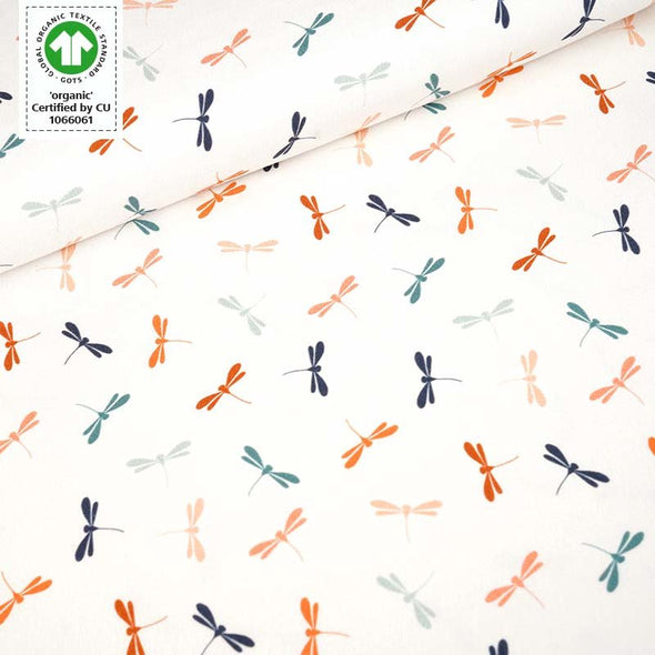 Reststück 47 cm - Fairtrade Biojersey Dragonfly (GOTS)