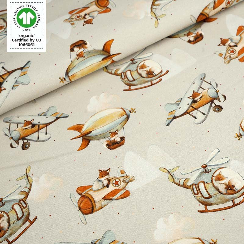 Jersey biologique équitable, beige Flying Fox (GOTS) 