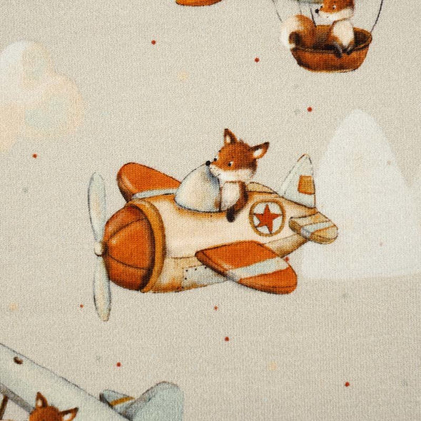 Fairtrade Biojersey Fliegender Fuchs beige (GOTS)