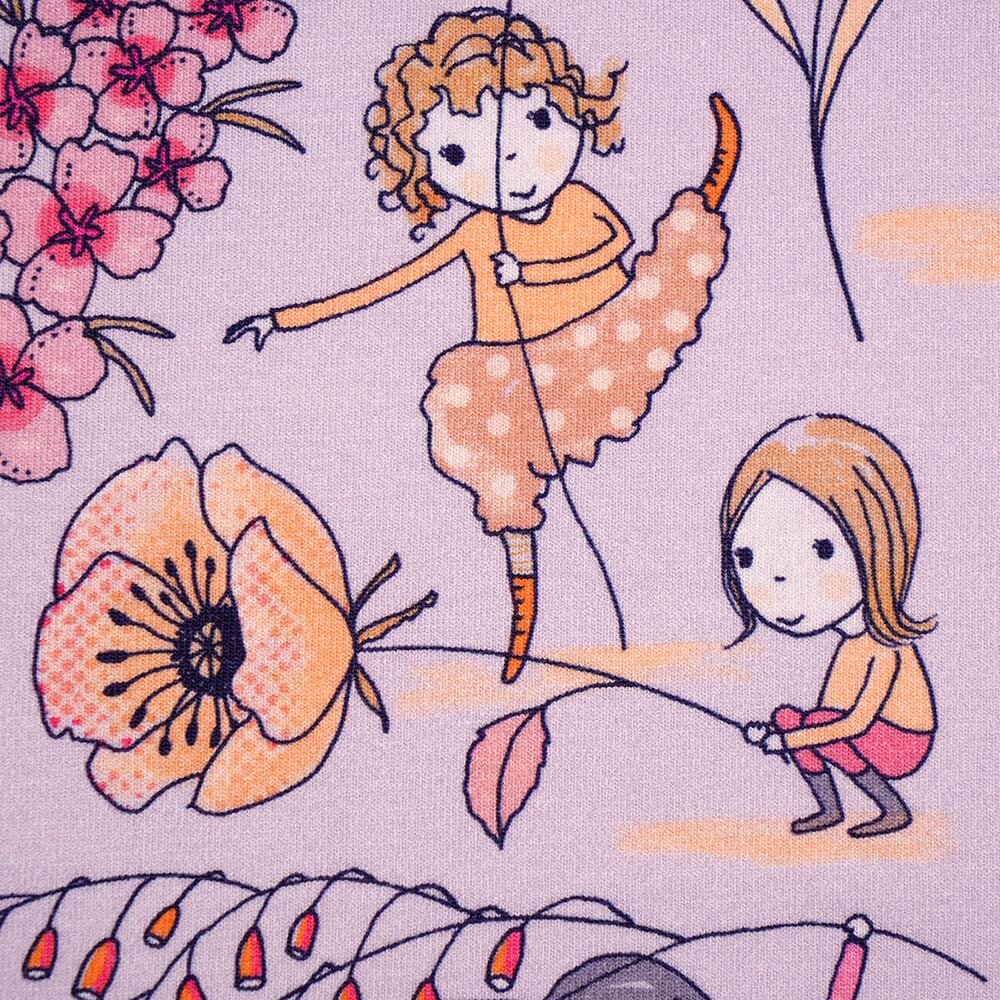 Fairtrade Biojersey Blumentanz pink