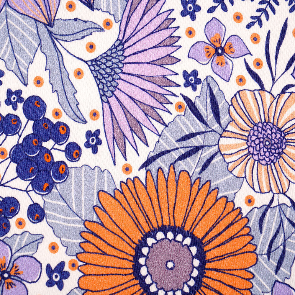 Fairtrade Biojersey "Susalabims Sommerblumen lila" (GOTS)