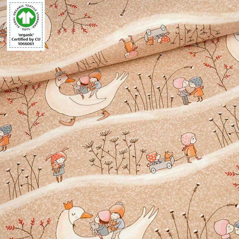 Fairtrade Biojersey Winterkinder beige (GOTS)