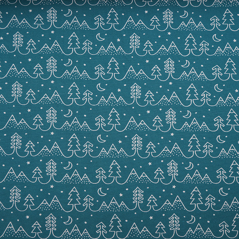 Coupon de 47 cm - Jersey bio équitable, bleu forêt de pins