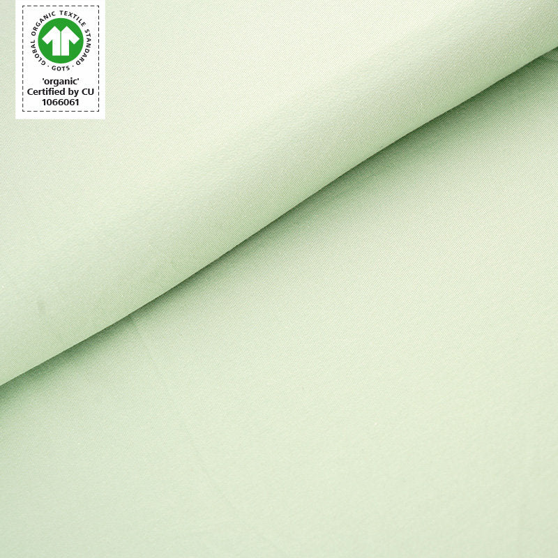 Fairtrade Biojersey Uni pastellgrün (GOTS)